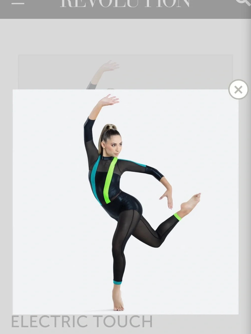 Revolution Dance Electric Touch Black Dance Unitard
